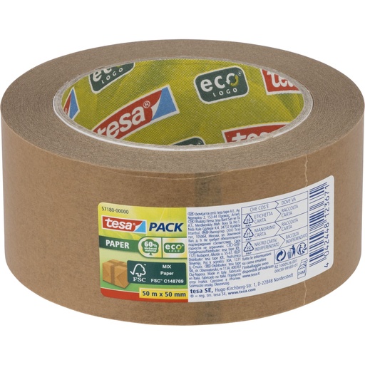 [856193] Tesa Packaging Tape 50m x 50mm Paper eco brown 57180
