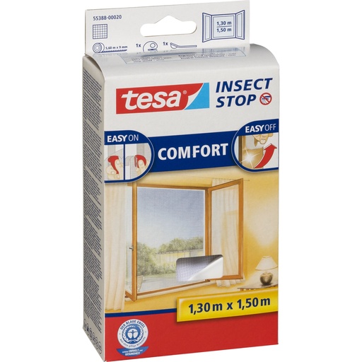 [894294] Tesa Fliegengitter Fenster 1,3x1,5m weiß 55388