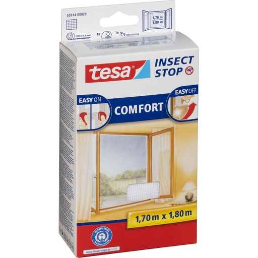 [894329] Tesa Fliegengitter Fenster klett 1,7X1,8m weiß 55914