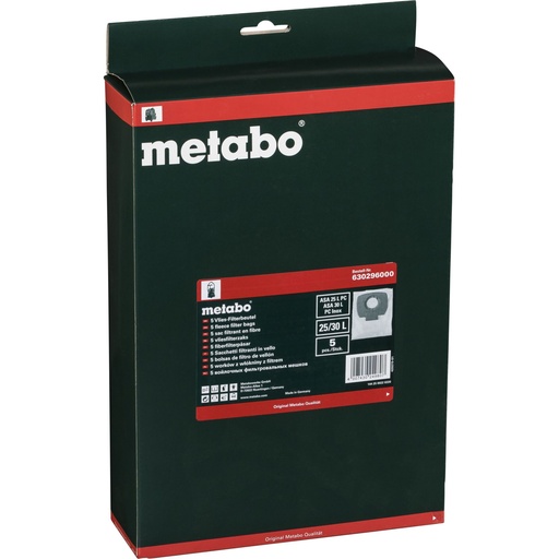 [737018] Metabo 5 Fleece Filter Bags 25 l 30 l