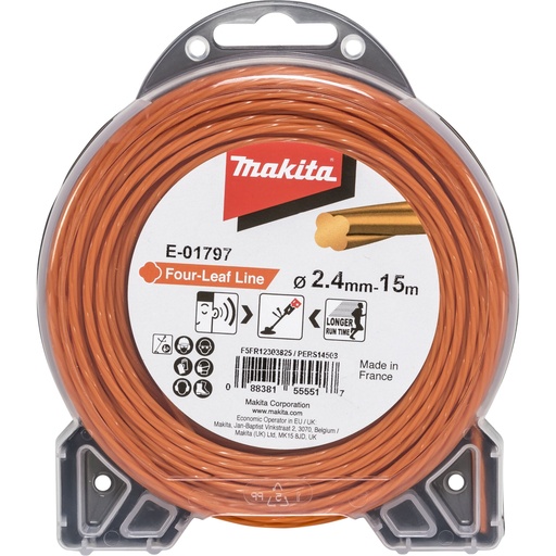 [806213] Makita E-01797   Mowing String Four Leaf 2,4mmx15m