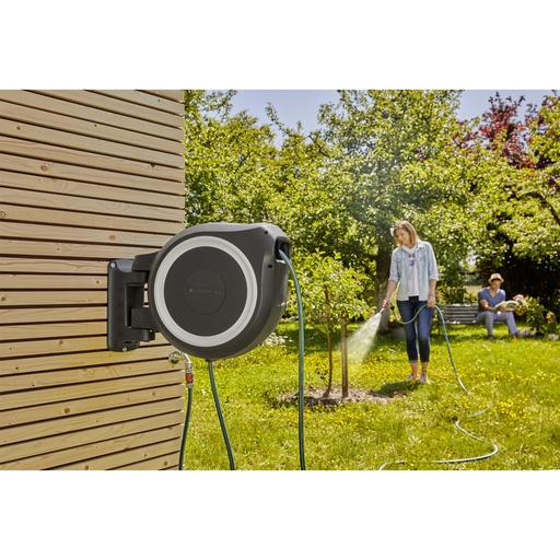 [584558] Gardena Wall-mounted Hose Box RollUp L (white) 30 m