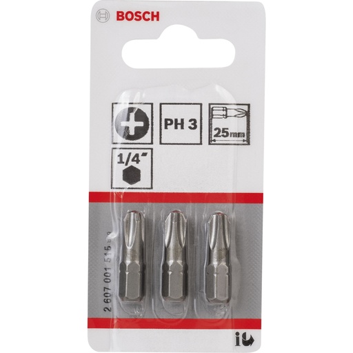 [598978] Bosch 3pcs PH Screwdriver Bit PH3 XH 25mm