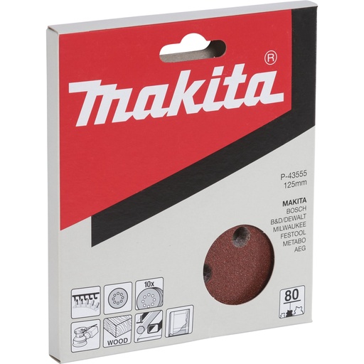 [806997] Makita P-43555 Sandpaper Velcro 125mm  80