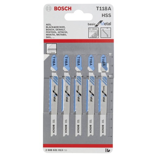 [545148] Bosch 5 jigsaw blades T 118 A