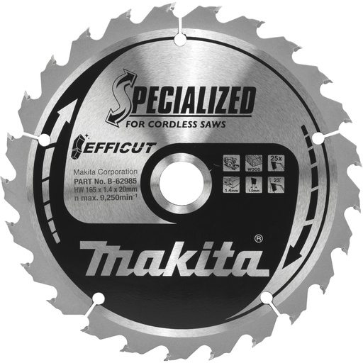 [807319] Makita B-62985 EFFICUT Saw Blade 165x20x25Z