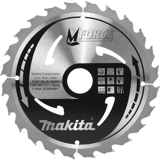[807347] Makita B-32041 M-FORCE Saw Blade 190x30x24Z