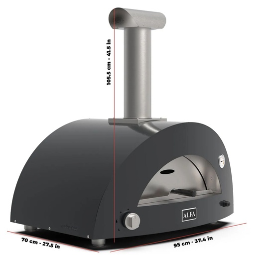 [152821] Alfa Forni Moderno 2 Pizze Hybrid-Pizza oven ardesia grey