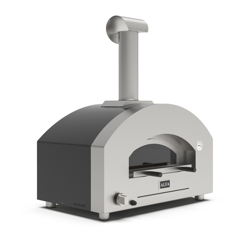 [818596] Alfa Forni Futuro 2 Pizze Hybrid silver black