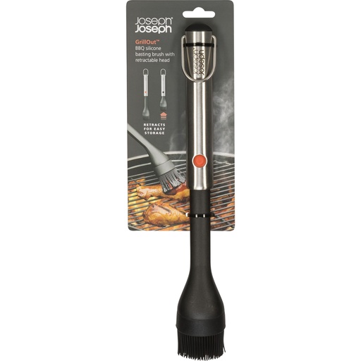 [157483] Joseph Joseph GrillOut Black BBQ Silic.Basting Brush w.Ext.Handle