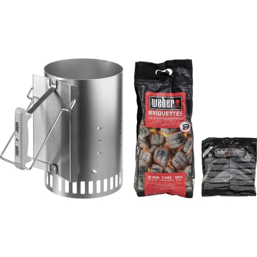 [728870] Weber 3-in-1 Rapid Fire Chimney Starter Set