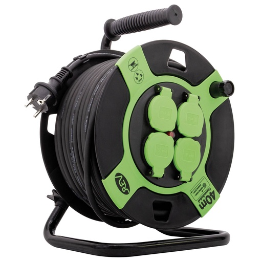 [417216] REV Cable Drum Resin 40m IP 44 4-fold black green