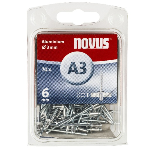 [677217] NOVUS Rivets A 3 X 6 ALU 70pc