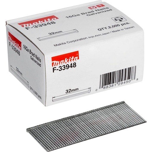 [688417] Makita Gauge Brad Nails 1,6x32mm F-33948  2000 pcs.