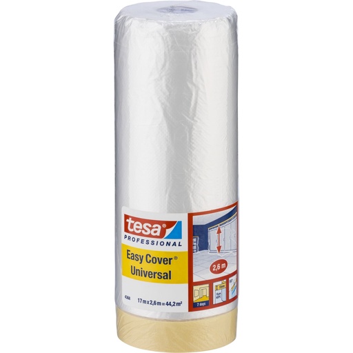 [856263] Tesa Masking Film 17m x 2,6m Easy Cov. pale cream 04368