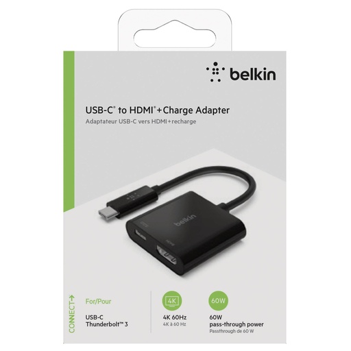 [551189] Belkin USB-C to HDMI-Adapter 60W PD, black AVC002btBK