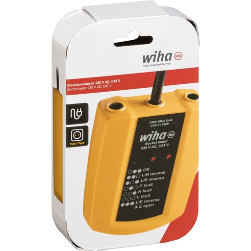 [897892] Wiha Steckdosentester 230 V AC, CAT II