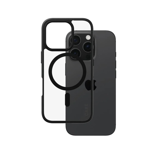 [170174] CARE by PanzerGlass Case Transp Black Frame MagSafe iP 16 Pro