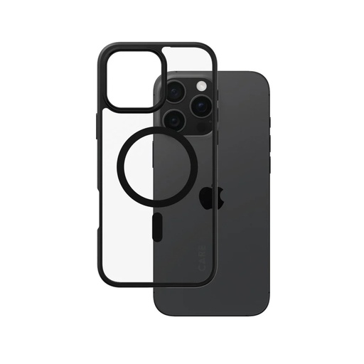 [170181] CARE by PanzerGlass Case Transp Black Frame MagSafe iP 16 Pro M