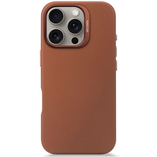 [894973] Decoded Leather Backcover iPhone 16 Pro Tan