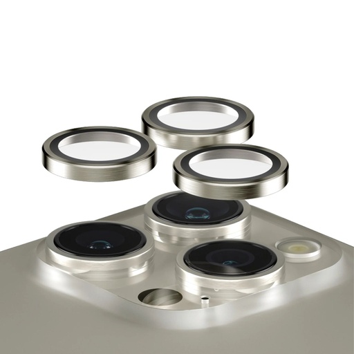 [168011] PanzerGlass Hoops Natural Metal Lens Protector iP 15 Pro / Max