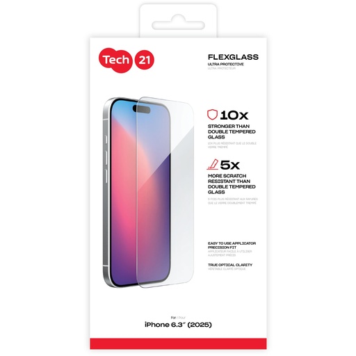 [190488] Tech21 FlexGlass Ultra Clear for iPhone 17 Clear