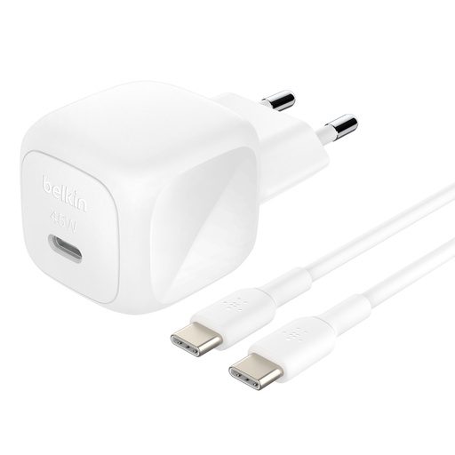 [152184] Belkin BOOST Charge USB-C 45W PD PPS+USB-C Cab.wh WCA013kq1MWH-B6