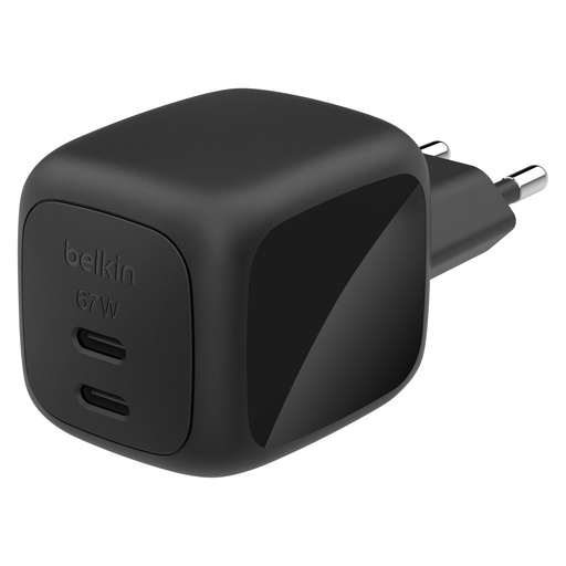 [209591] Belkin Ladegerät Dual USB-C 67W PD + PPS ,schwarz     WCH020kqBK