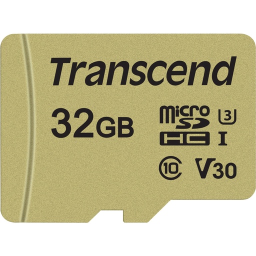 [380480] Transcend microSDHC 500S    32GB Class 10 UHS-I U3 V30 + Adapter