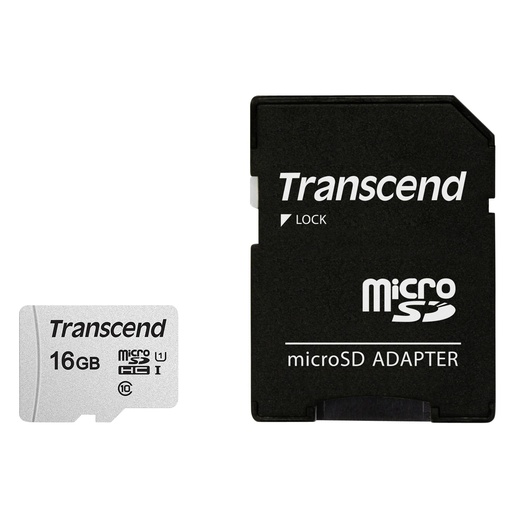 [495238] Transcend microSDHC 300S-A  16GB Class 10 UHS-I U1 with adapter