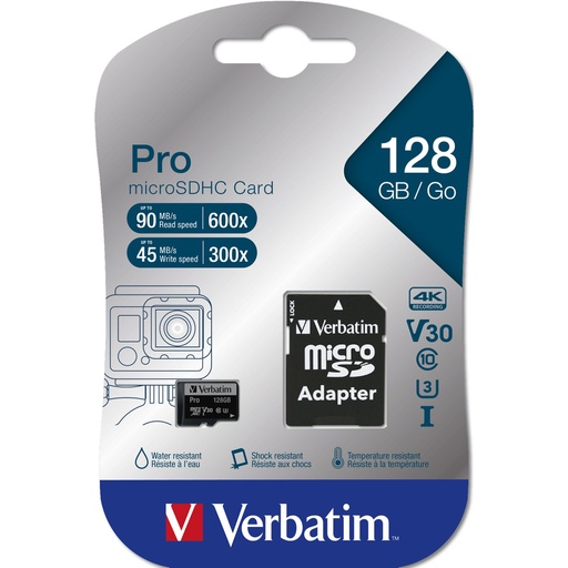 [636393] Verbatim microSDXC Pro     128GB Class 10 UHS-I incl Adapter