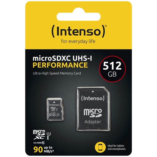 [712756] Intenso microSDXC          512GB C10 UHS-I U1 Performance Adapter