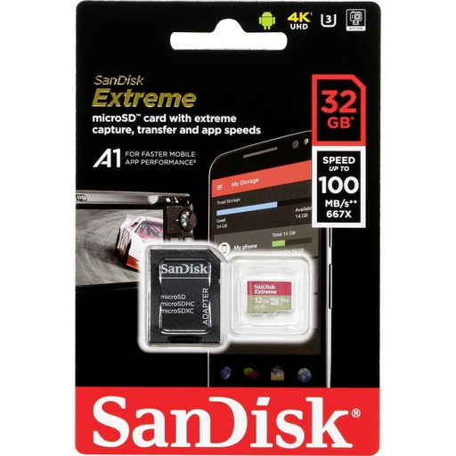 [722157] SanDisk microSDHC V30 A1    32GB Extreme 100MB SDSQXAF-032G-GN6MA