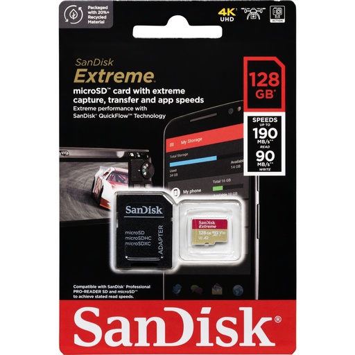 [732804] SanDisk microSDXC V30 A2   128GB Extreme A2 C10 V30 UHS-I U3