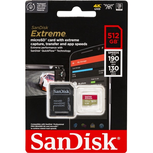 [732825] SanDisk microSDXC          512GB Extreme A2 C10 V30 UHS-I U3