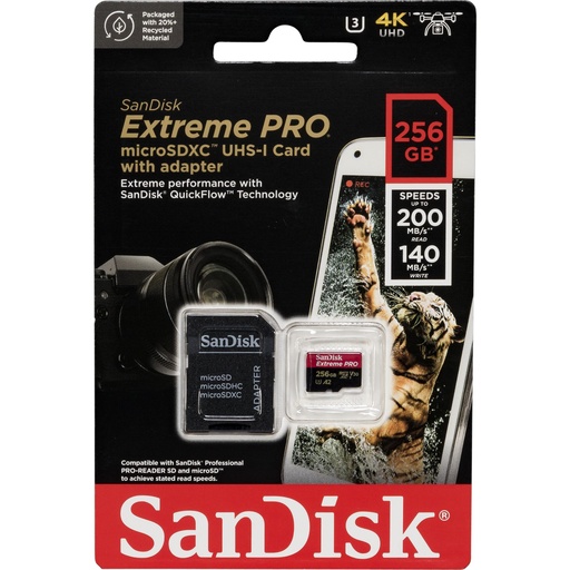 [732958] SanDisk microSDXC          256GB Extreme Pro A2 C10 V30 UHS-I U3