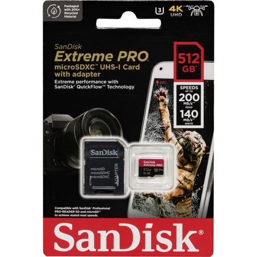 [732972] SanDisk microSDXC          512GB Extreme Pro A2 C10 V30 UHS-I U3