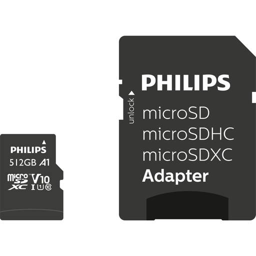 [797974] Philips MicroSDXC Card     512GB Class 10 UHS-I U1 incl. Adapter