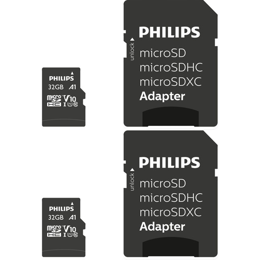 [797981] Philips MicroSDHC 2-Pack    32GB Class 10 UHS-I U1 incl. Adapter
