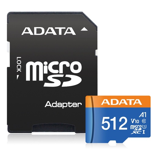 [887427] ADATA CARD MICROSDHC       512GB UHS-I CL10 100/20 MB/s W/1 Adap.