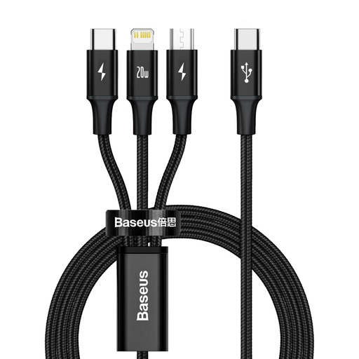 [171742] Baseus Rapid Series 3-in-1 USB Type-C Cable  PD 20W 1.5m