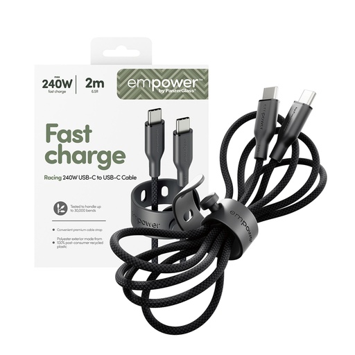 [198216] PanzerGlass empower 240W USB-C to USB-C Cable USB 2.0 2M black