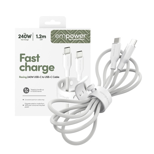 [198272] PanzerGlass empower 240W USB-C to USB-C USB 2.0 1.2M White