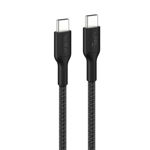[209521] Belkin USB-C/USB-c Kabel 240W 1m geflochten, schwarz CAB025hq1MBK