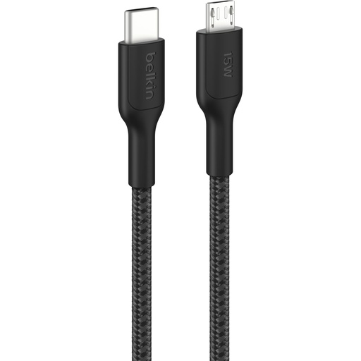 [220819] Belkin USB-C/Micro-USB Kabel  1m geflochten, schwarz CAB026hq1MBK