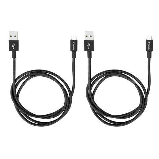 [481154] 1x2 Verbatim Micro USB Cable Sync & Charge 100cm black 48874
