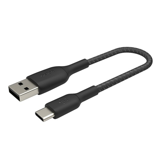[529307] Belkin USB-C/USB-A Cable 15cm braided, black CAB002bt0MBK