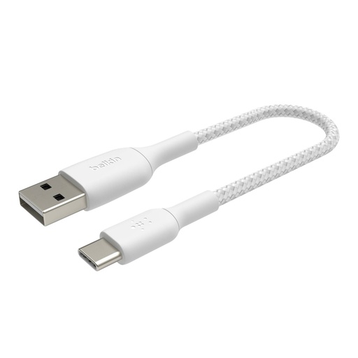 [529314] Belkin USB-C/USB-A Cable 15cm braided, white CAB002bt0MWH