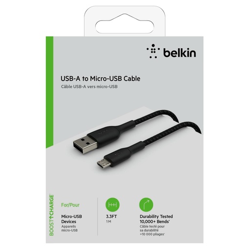 [558049] Belkin Micro-USB-Cable encased 1m black CAB007bt1MBK